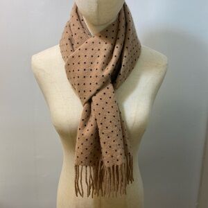 J.CREW,WOMEN’S,TAN AND BLACK,POLKA DOT,CASHMERE SCALF